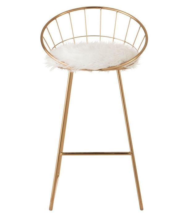 Chaise haute de bar métal doré Narsha L 54 cm - Photo n°2