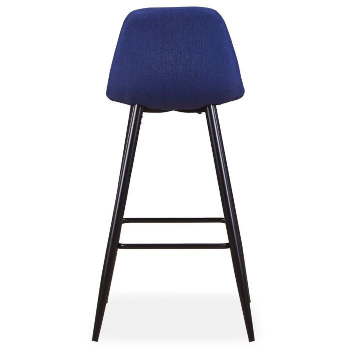 Chaise haute de bar tissu bleu Kofy - Lot de 4 - Photo n°5