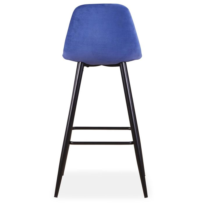 Chaise haute de bar velours bleu Kofy - Lot de 4 - Photo n°5