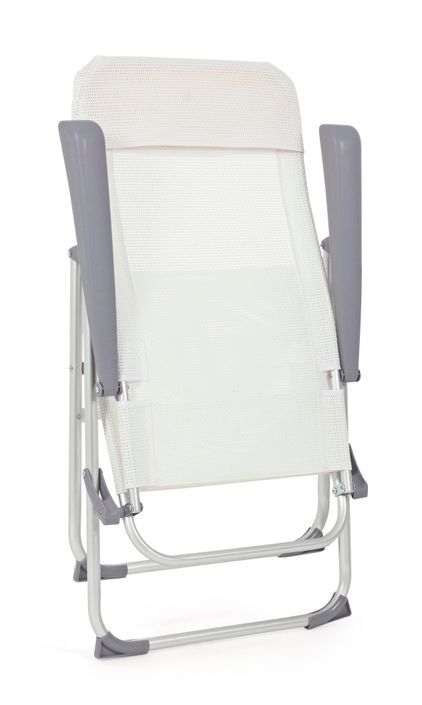 Chaise haute de jardin aluminium blanc Avany - Lot de 4 - Photo n°5