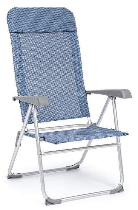 Chaise haute de jardin aluminium bleu Avany - Lot de 4 - Photo n°1
