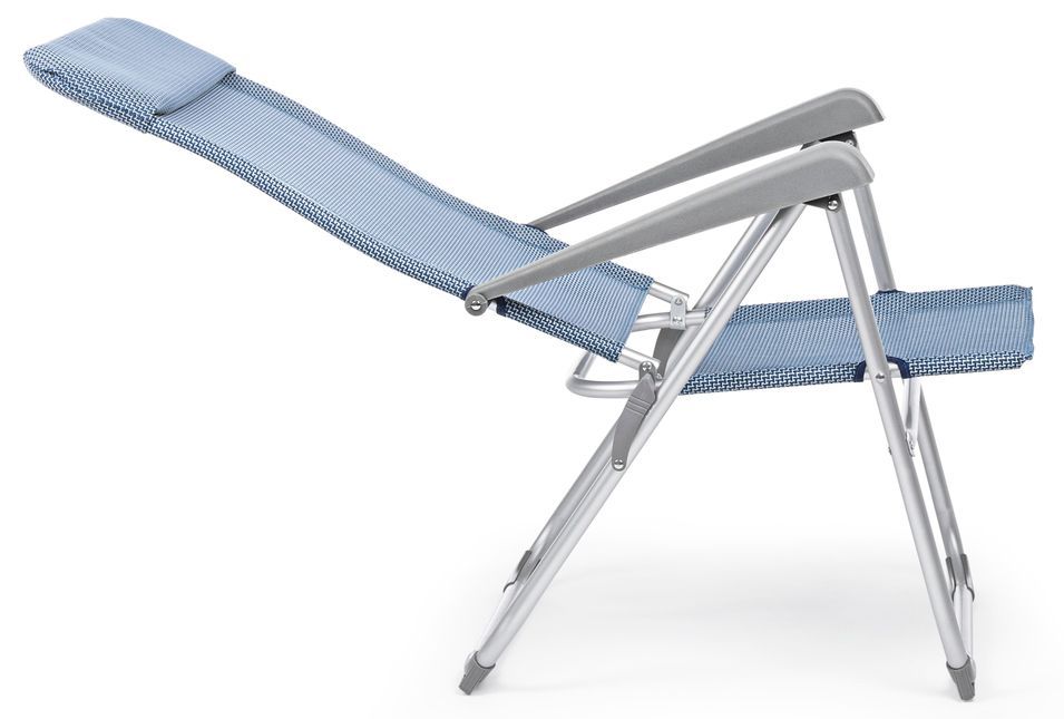 Chaise haute de jardin aluminium bleu Avany - Lot de 4 - Photo n°2