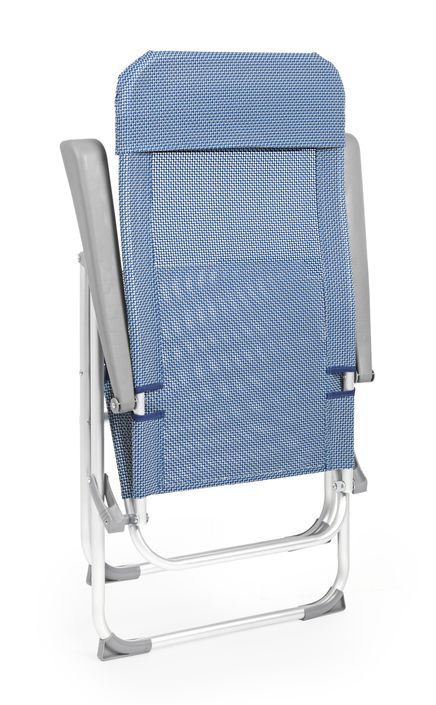 Chaise haute de jardin aluminium bleu Avany - Lot de 4 - Photo n°5