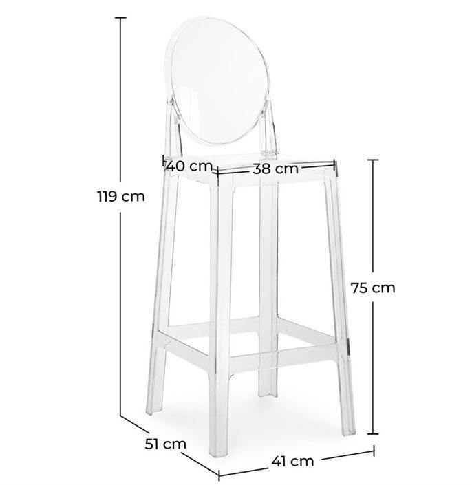 Chaise haute design en polycarbonate transparent ou Opaque - Collection Louiva - Photo n°4