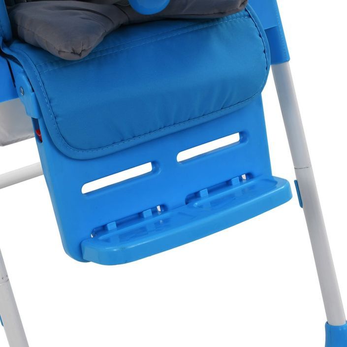 Chaise haute pour bébé Bleu et gris - Photo n°10