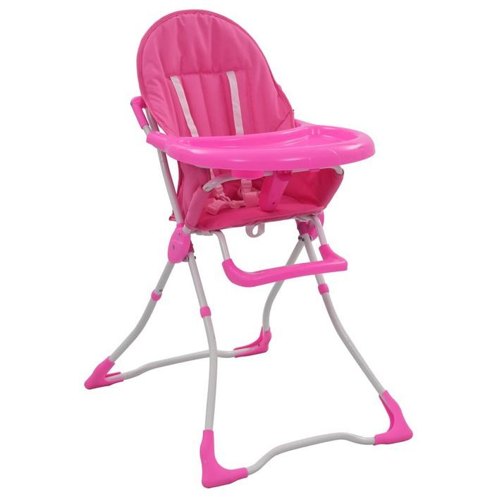 Chaise haute pour bébé Rose et blanc - Photo n°1