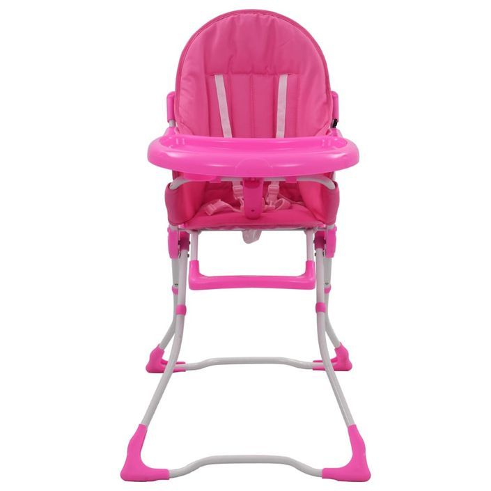 Chaise haute pour bébé Rose et blanc - Photo n°2