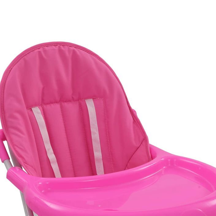 Chaise haute pour bébé Rose et blanc - Photo n°6