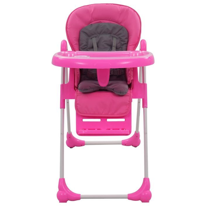 Chaise haute pour bébé Rose et gris - Photo n°2