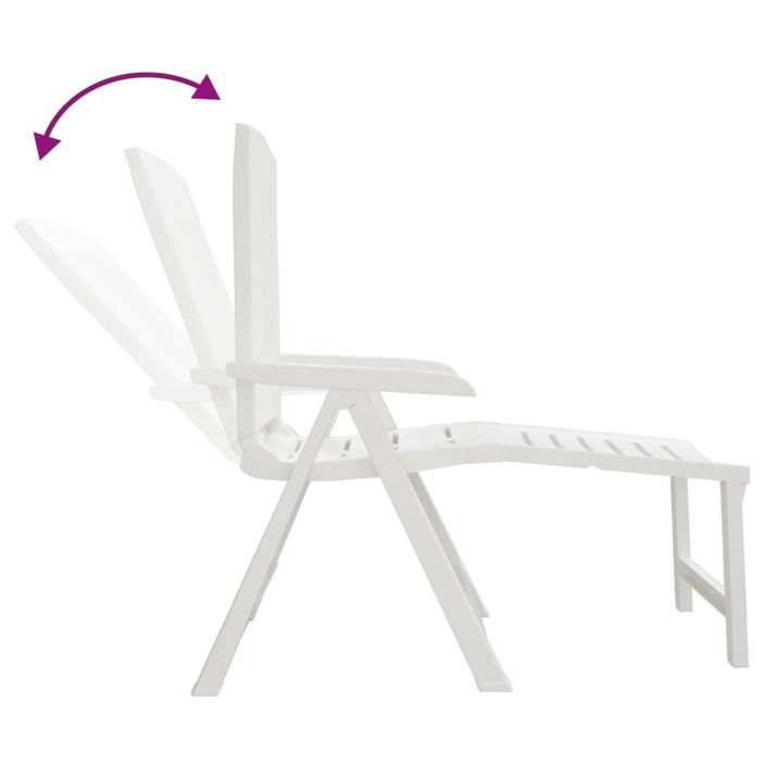 Chaise longue blanc plastique - Photo n°6