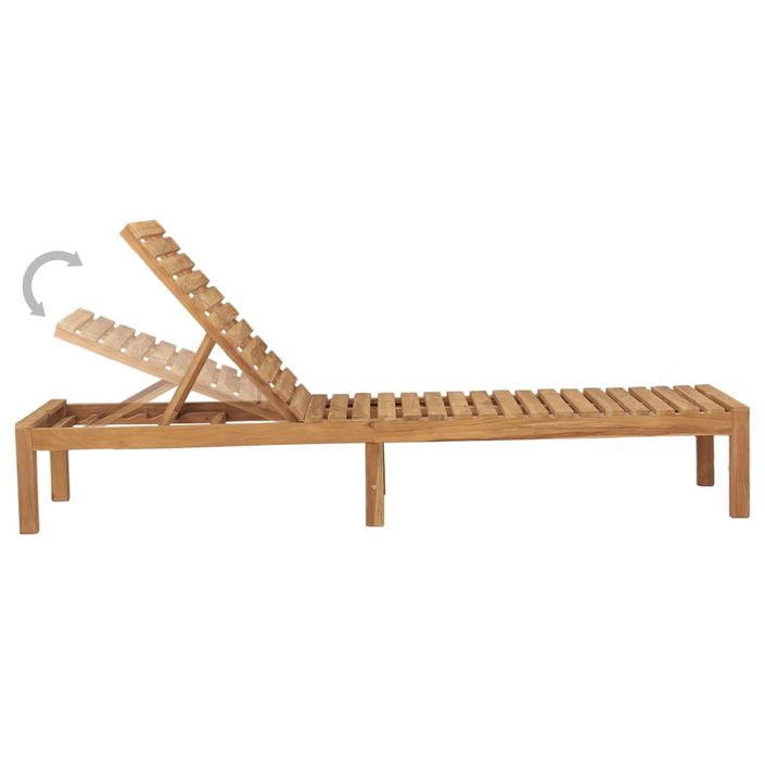 Chaise longue Bois de teck solide - Photo n°5