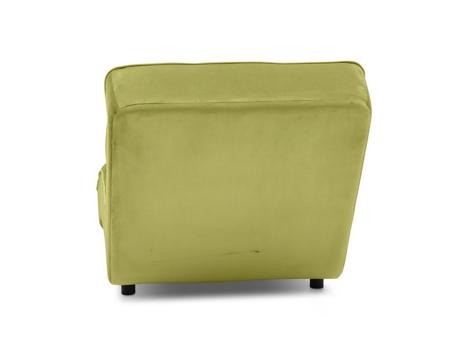 Chaise longue d'intérieur design velours vert anis capitonné Rikal - Photo n°10