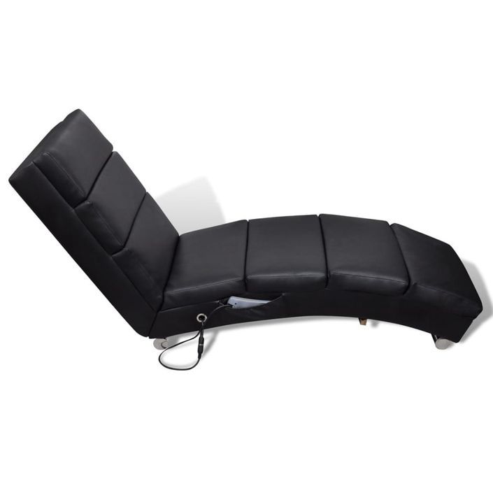 Chaise longue de massage Noir Similicuir - Photo n°2