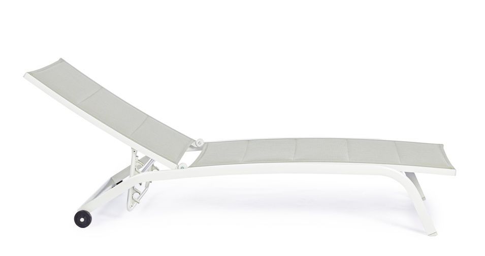 Chaise longue en aluminium blanc et gris Chloé - Lot de 4 - Photo n°4