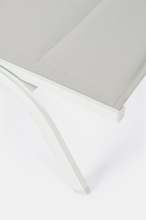 Chaise longue en aluminium blanc et gris Chloé - Lot de 4 - Photo n°6