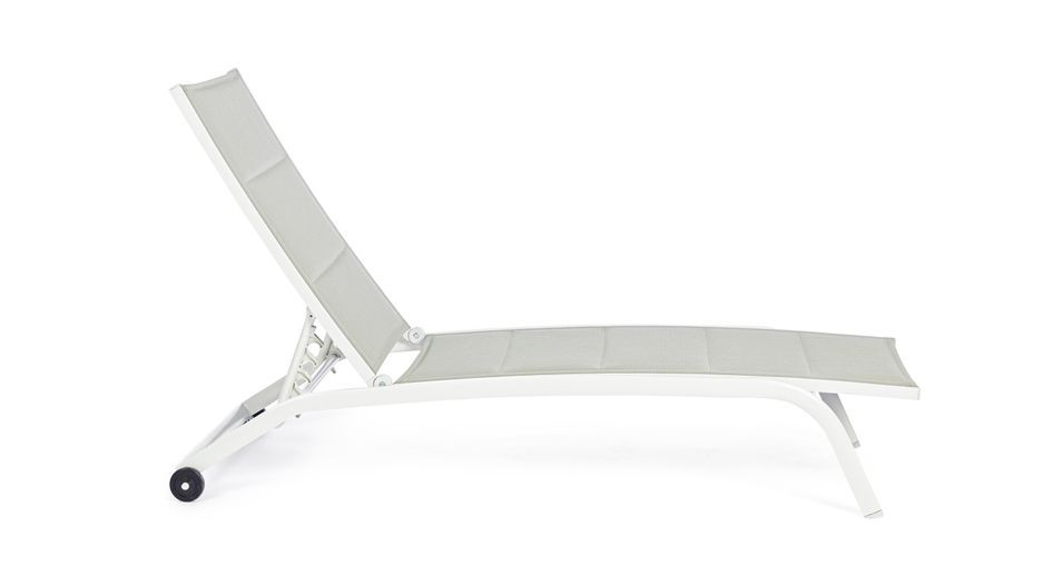 Chaise longue en aluminium blanc et gris Chloé - Lot de 4 - Photo n°9