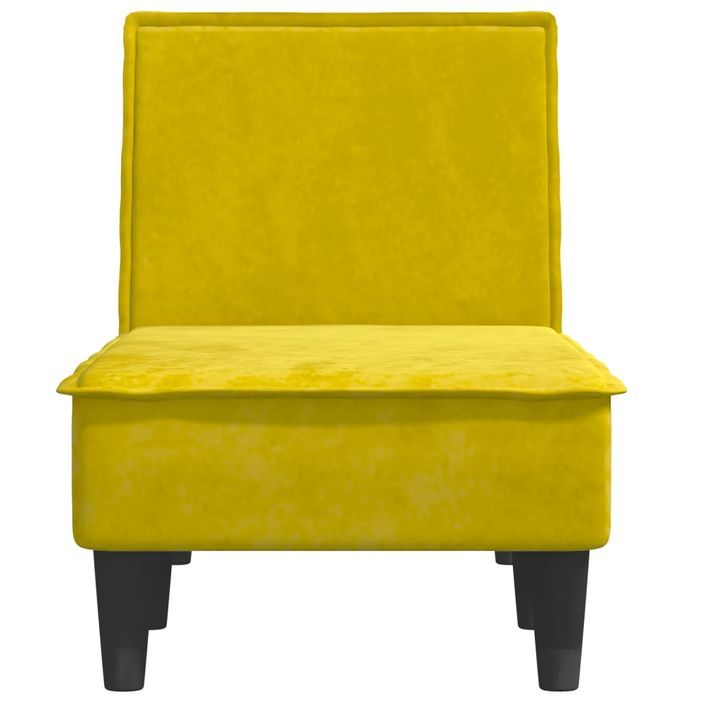 Chaise longue jaune velours - Photo n°4