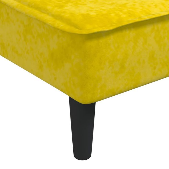 Chaise longue jaune velours - Photo n°7