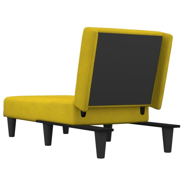 Chaise longue jaune velours - Photo n°5