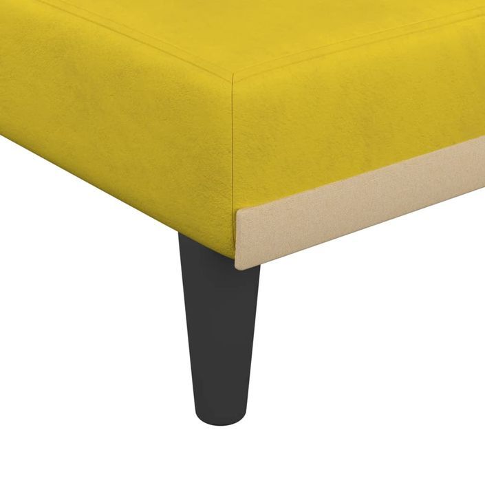 Chaise longue jaune velours - Photo n°7