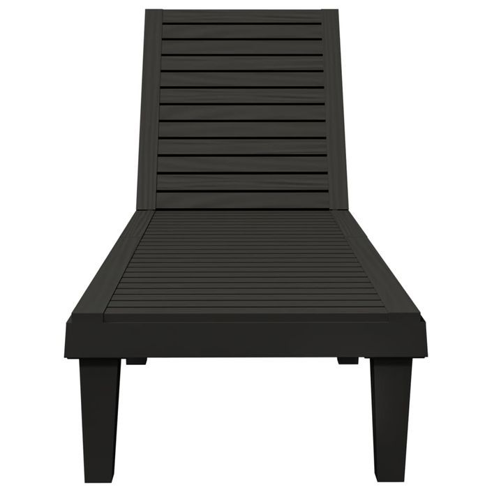 Chaise longue noir 155x58x83 cm polypropylène - Photo n°3