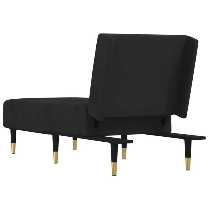 Chaise longue noir velours - Photo n°5