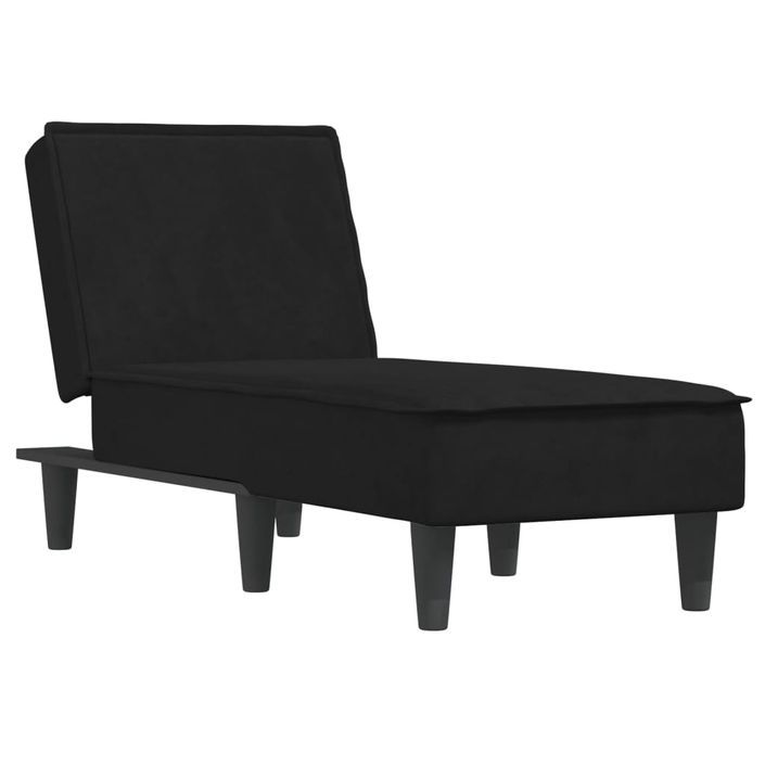 Chaise longue noir velours - Photo n°2