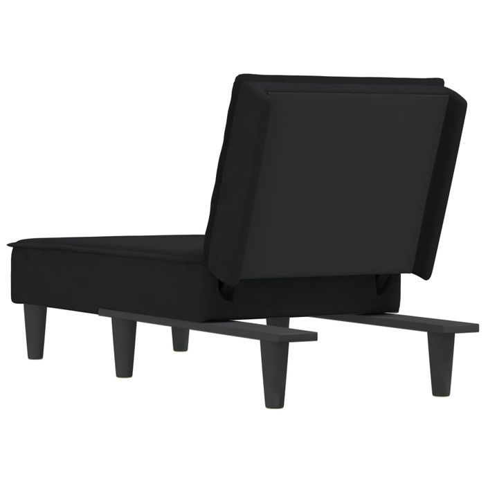 Chaise longue noir velours - Photo n°5