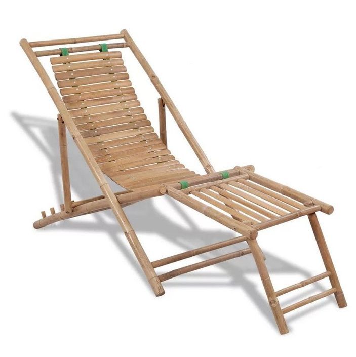 Chaise longue pliable bambou Maboun - Photo n°1