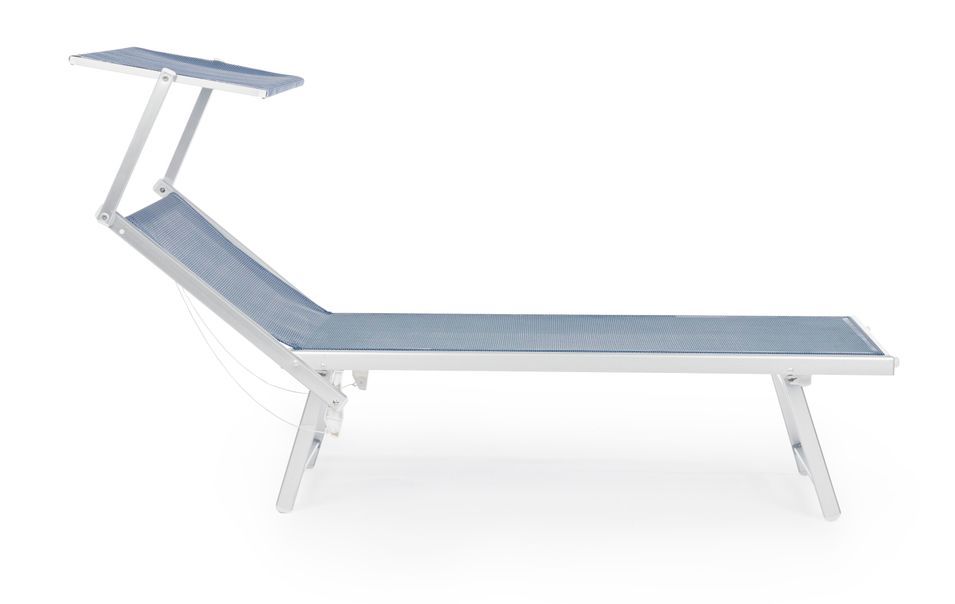 Chaise longue pliante en aluminium bleu Jorgia - Lot de 2 - Photo n°7