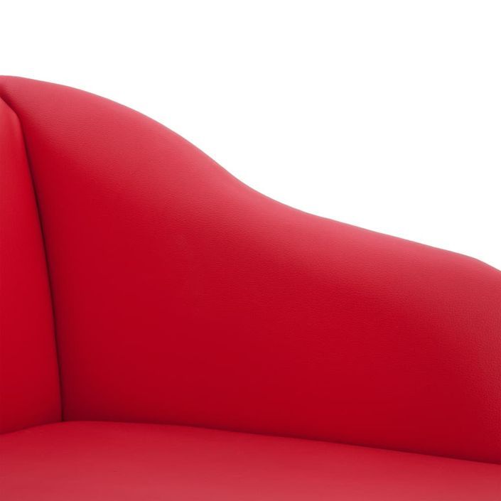 Chaise longue Rouge Similicuir Luka - Photo n°8