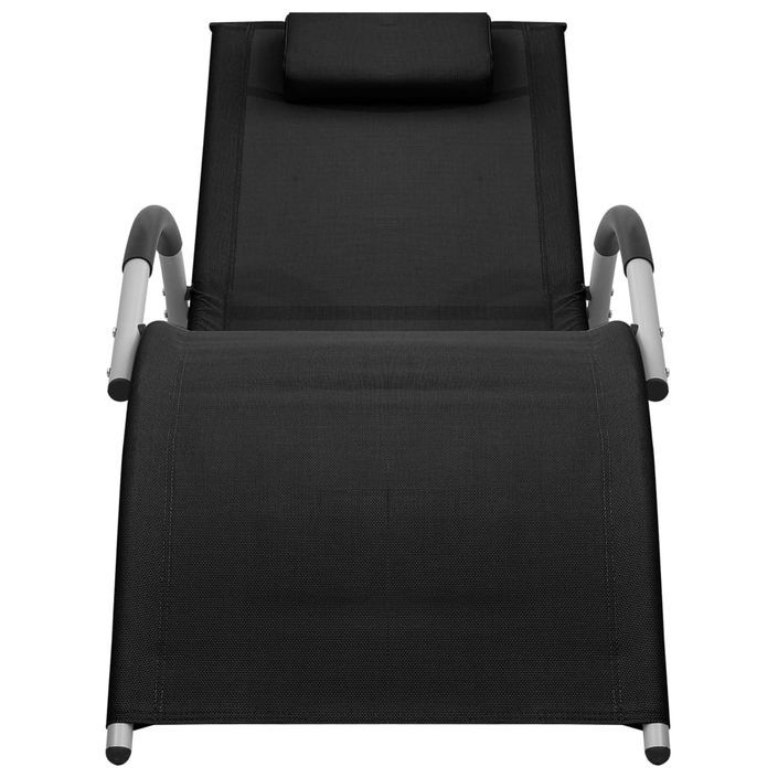 Chaise longue Textilène Noir et gris 2 - Photo n°2