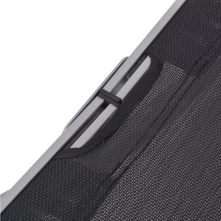 Chaise longue textilène noir et métal gris Derino - Lot de 2 - Photo n°4