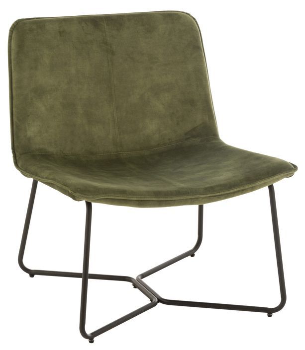 Chaise lounge métal vert Livia L 71 cm - Photo n°1