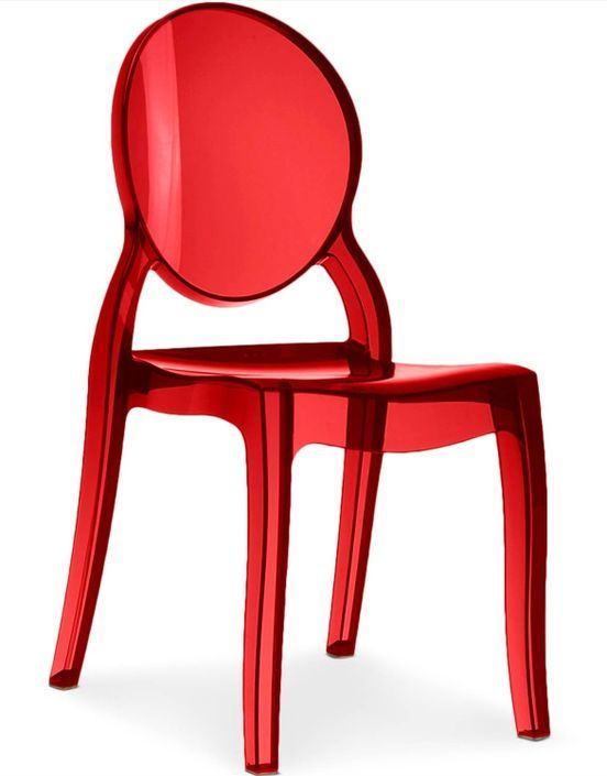 Chaise médaillon empilable plexiglas rouge Darius - Lot de 4 - Photo n°2