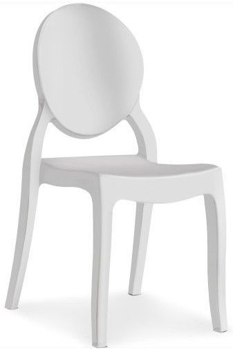 Chaise médaillon polypropylène blanc Darius - Lot de 4 - Photo n°2