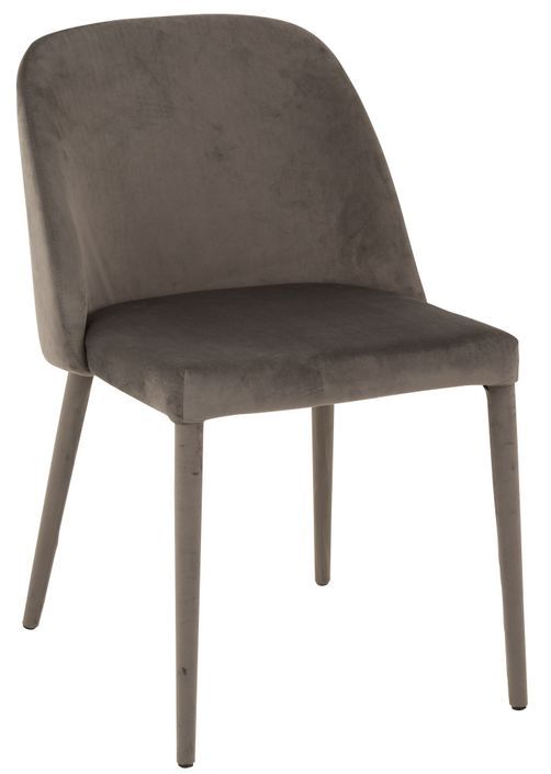 Chaise métal gris textile Carlito L 58 cm - Photo n°1