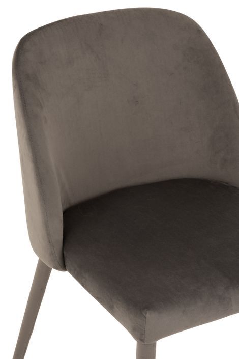 Chaise métal gris textile Carlito L 58 cm - Photo n°7