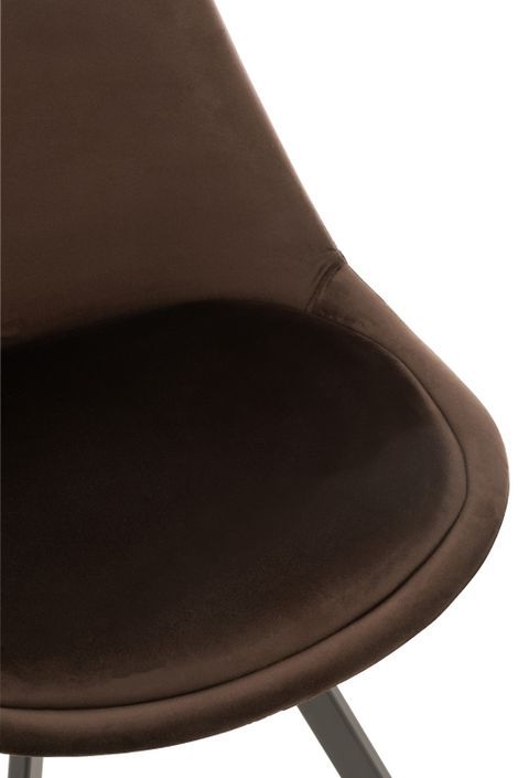Chaise métal textile marron foncé Helena L 55 cm - Photo n°5