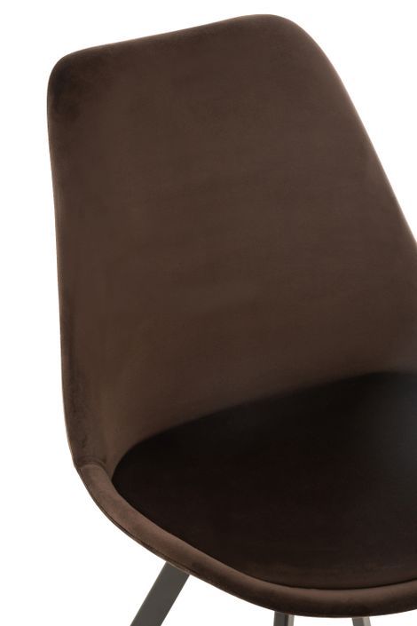 Chaise métal textile marron foncé Helena L 55 cm - Photo n°6
