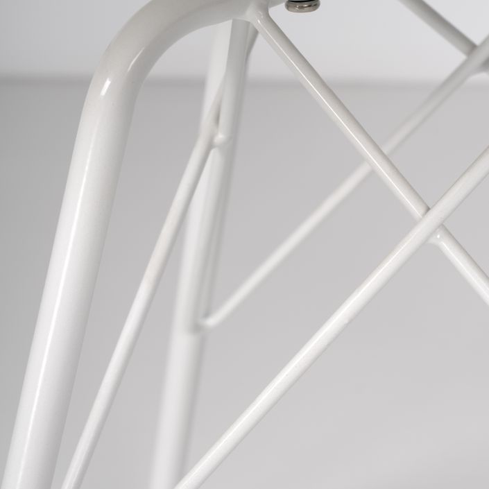 Chaise moderne assise similicuir blanc et pieds métal blanc Kinda - Photo n°7