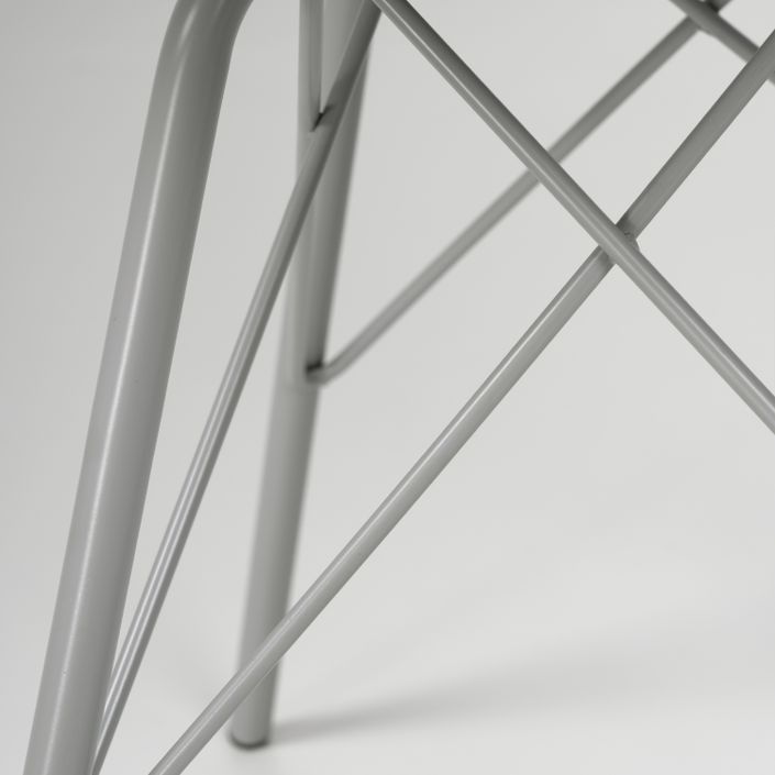 Chaise moderne assise similicuir gris et pieds métal gris Kinda - Photo n°7