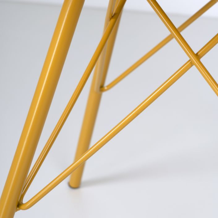 Chaise moderne assise similicuir jaune et pieds métal jaune Kinda - Photo n°7