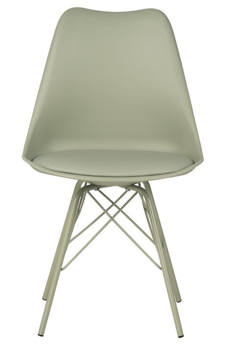 Chaise moderne assise similicuir vert menthe et pieds métal vert menthe Kinda - Photo n°3