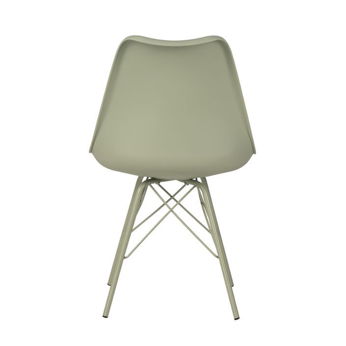 Chaise moderne assise similicuir vert menthe et pieds métal vert menthe Kinda - Photo n°5