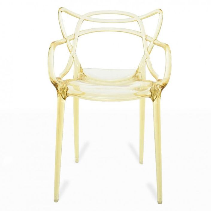 Chaise moderne avec accoudoirs doré transparent Beliano - Photo n°2