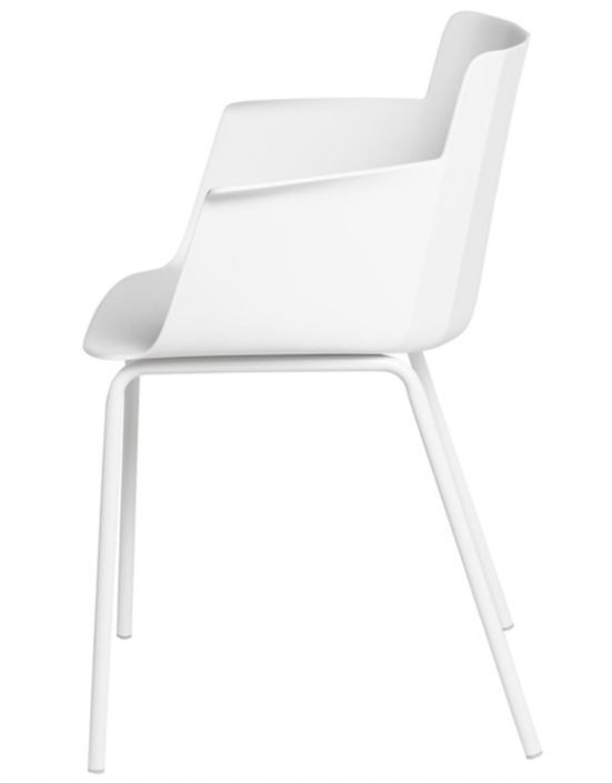 Chaise moderne avec accoudoirs en polypropylène et métal Kova - Photo n°3