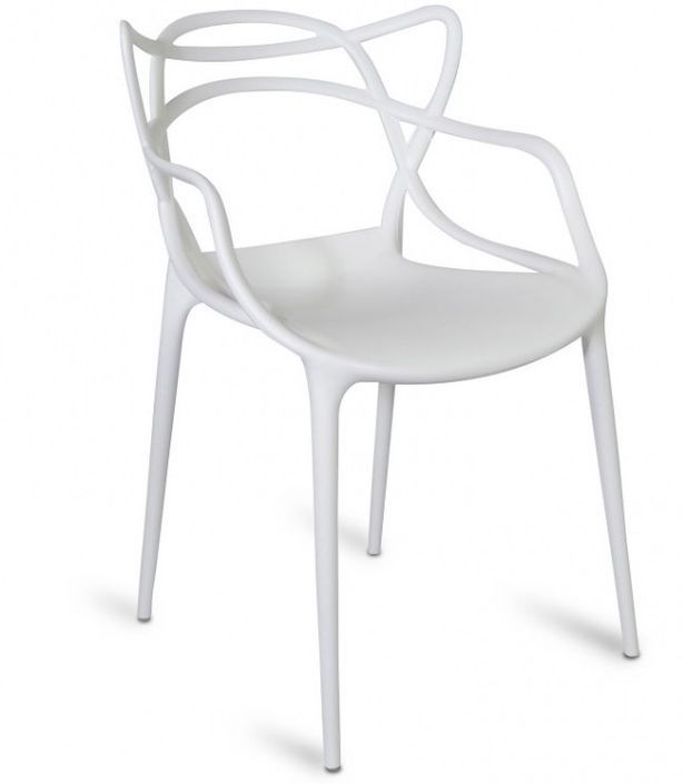 Chaise moderne avec accoudoirs polypropylène blanc Beliano - Photo n°1