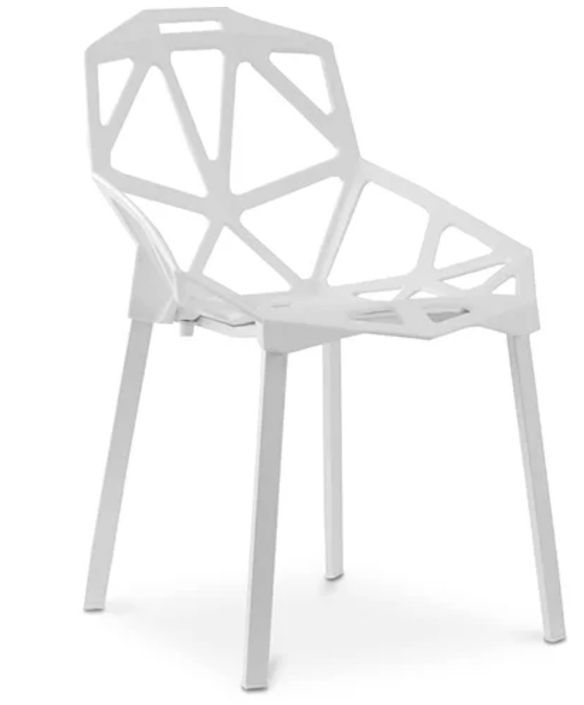 Chaise moderne avec accoudoirs polypropylène blanc Spider - Photo n°1