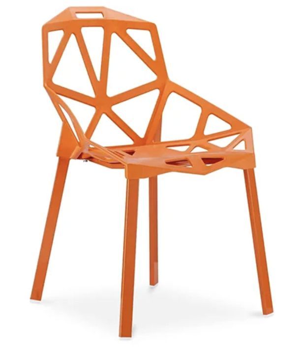 Chaise moderne avec accoudoirs polypropylène orange Spider - Photo n°1